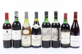 Eight bottles of wine including Berry Bros Chablis, 1985, 75 cl.