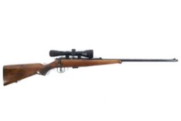 A CZ bolt action rifle with scope,
