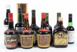 Two vintage bottles of Tia Maria liqueur, 70cl., 55 proof, 31.5% Vol. and others