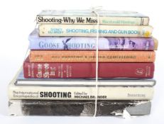 A collection of eight book relating to shooting,