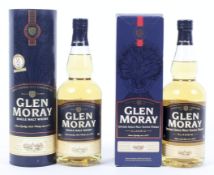 Whisky: Glen Moray Classic Single Malt, boxed; and another in a tube (2). Each 40% 70cl.