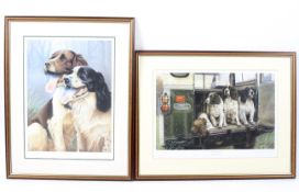 Two framed limited edition prints after Nigel Hemming including 'Gun Smoke'