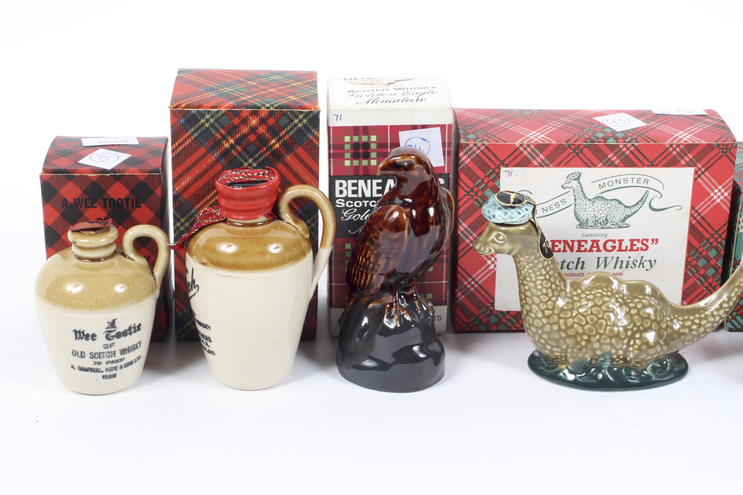 A group of stoneware whisky miniatures including Beneagles Loch Ness Monster, 70 proof, - Image 2 of 3