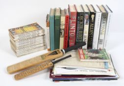 A box of cricket items (1930's onwards) including assorted books, autobiographies,