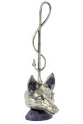 A brass fox-shaped door stop, late 19th/early 20th century,