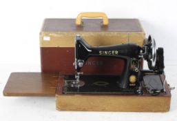 A vintage black and gilt Singer 99k hand