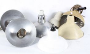 Six vintage infrared lamps, including a