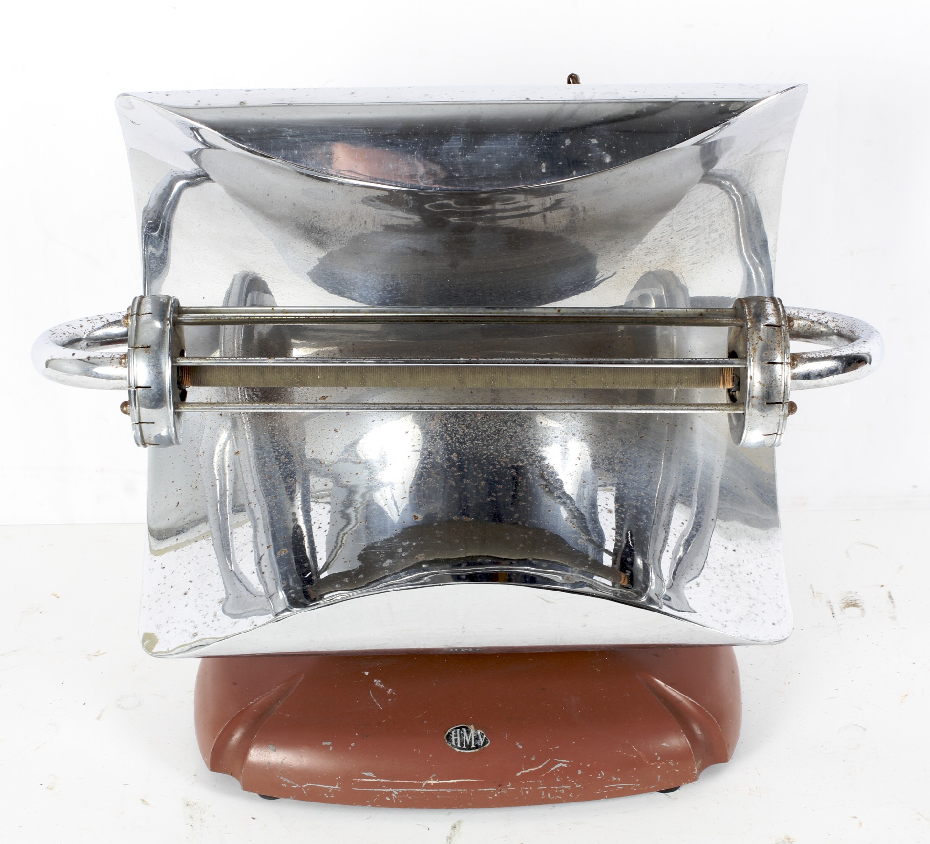 A 1930s electric fire heater with convex