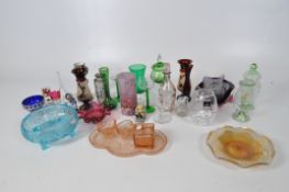 A large selection of contemporary glassware, including a pair of Bohemian red glass vases,