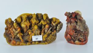 Two 20th century Chinese carved soapstone sculptures,