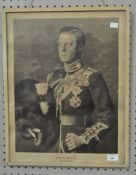 A printed coronation portrait of King Edward VIII, framed and glazed,