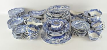A quantity of Spode 'Italian' china, comprising bowls, plates, gravy boat, cheese dish and more