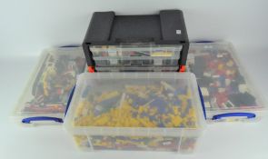 A large quantity of vintage Lego, comprising vehicles,