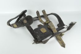 A selection of leather straps for horses,