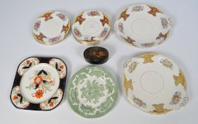 A set of seven Washington Pottery Ltd plates, with printed floral decoration,
