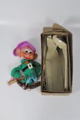 A large vintage Pelham puppet "Dopey" with original clothes