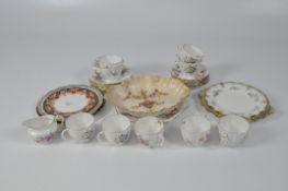 A Royal Crown Doulton 'Posies' tea set and further Derby dishes and side plates