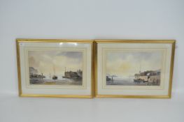 Two John Snelling (b. 1924) watercolours, depicting maritime scenes, framed and glazed,