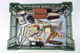 A selection of vintage knives and other collectables,