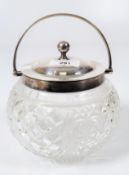 A Mappin and Webb silver plated cut glass bon-bon dish and cover,