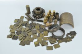 A selection of vintage metal weights, of assorted sizes and shapes,