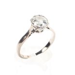 An 18ct gold and platinum single stone ring set with an old European cut diamond estimated to weigh