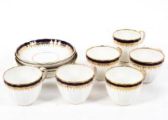 A Derby part coffee-service, circa 1790, puce marks, pattern 127, of fluted form,