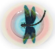 A Dennis China Works ceramic plate depicting a dragonfly designed by Sally Tuffin, dated 1998,