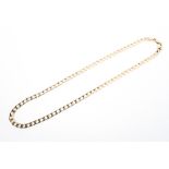 A 9ct gold flat fancy link chain. 15.5g.