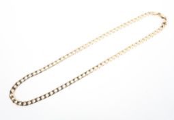 A 9ct gold flat fancy link chain. 15.5g.