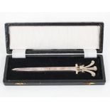 A sterling silver commemorative letter opener with engraved blade 'The Royal Wedding 1981' with