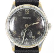 A Helvetia mid century military wrist watch.