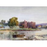 William Arnee Frank, 19th century 'Carew Castle, Pembrokeshire', watercolour, signed,