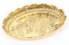 A gilt-metal embossed bon-bon dish, 20th century, stamped 6294,