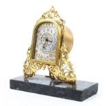 A French brass and gilt-metal mounted mantel clock, late 19th/early 20th century,
