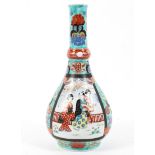 A Japanese porcelain bottle vase, 19th century,