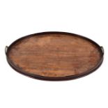 A mahogany brass handled oval tray, 19th century,