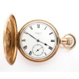 A full Hunter Elgin pocket watch, Gold plated case measuring approximately 50.