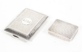 Two small sterling silver snuff boxes both with gilt interior by Ramsdem and Roed, London,