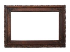 A 19th century carved oak wall mirror,