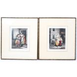 Two 'Cries of London', coloured engravings printed on vellum, after Francis Wheatley R A , 1930',