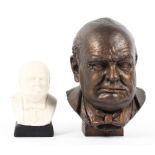 A Royal Mint Classics bronzed resin bust of Winston Churchill, limited edition of 1874, Circa 2006,