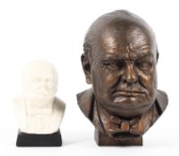 A Royal Mint Classics bronzed resin bust of Winston Churchill, limited edition of 1874, Circa 2006,