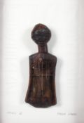 Freda Erwee, framed carved wood sculpture, titled Umculi, III, signed lower right,