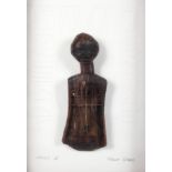 Freda Erwee, framed carved wood sculpture, titled Umculi, III, signed lower right,