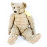 A large early 20th century plush teddy bear,