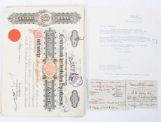 A collection of 1922 Deutsche Sparkasse 400 Krone Bonds with tickets