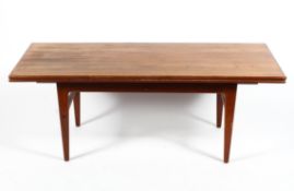 A veneered teak mid-century extending sofa table by Kai Kristiansen,