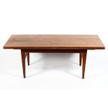 A veneered teak mid-century extending sofa table by Kai Kristiansen,