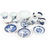 A collection of Chinese porcelain blue and white teawares, 18th/19th century,
